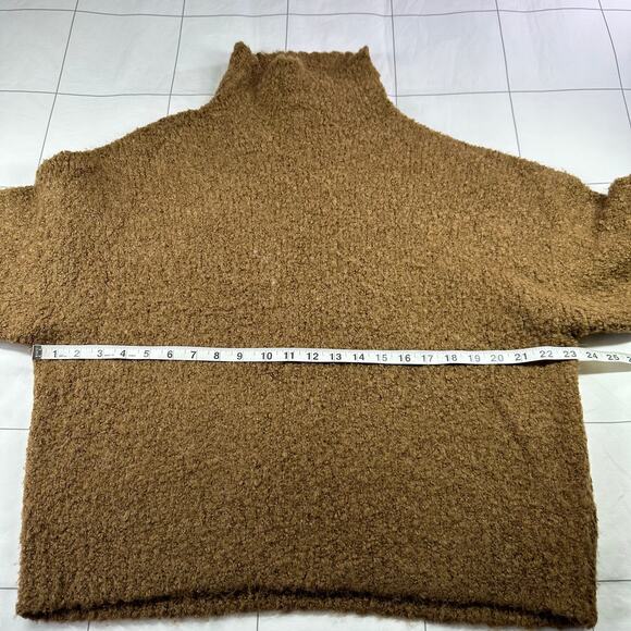 J.Crew Sweater Womens Medium Brown Tan Boucle Yarn Textured Relaxed Alpaca Wool - Picture 7 of 8